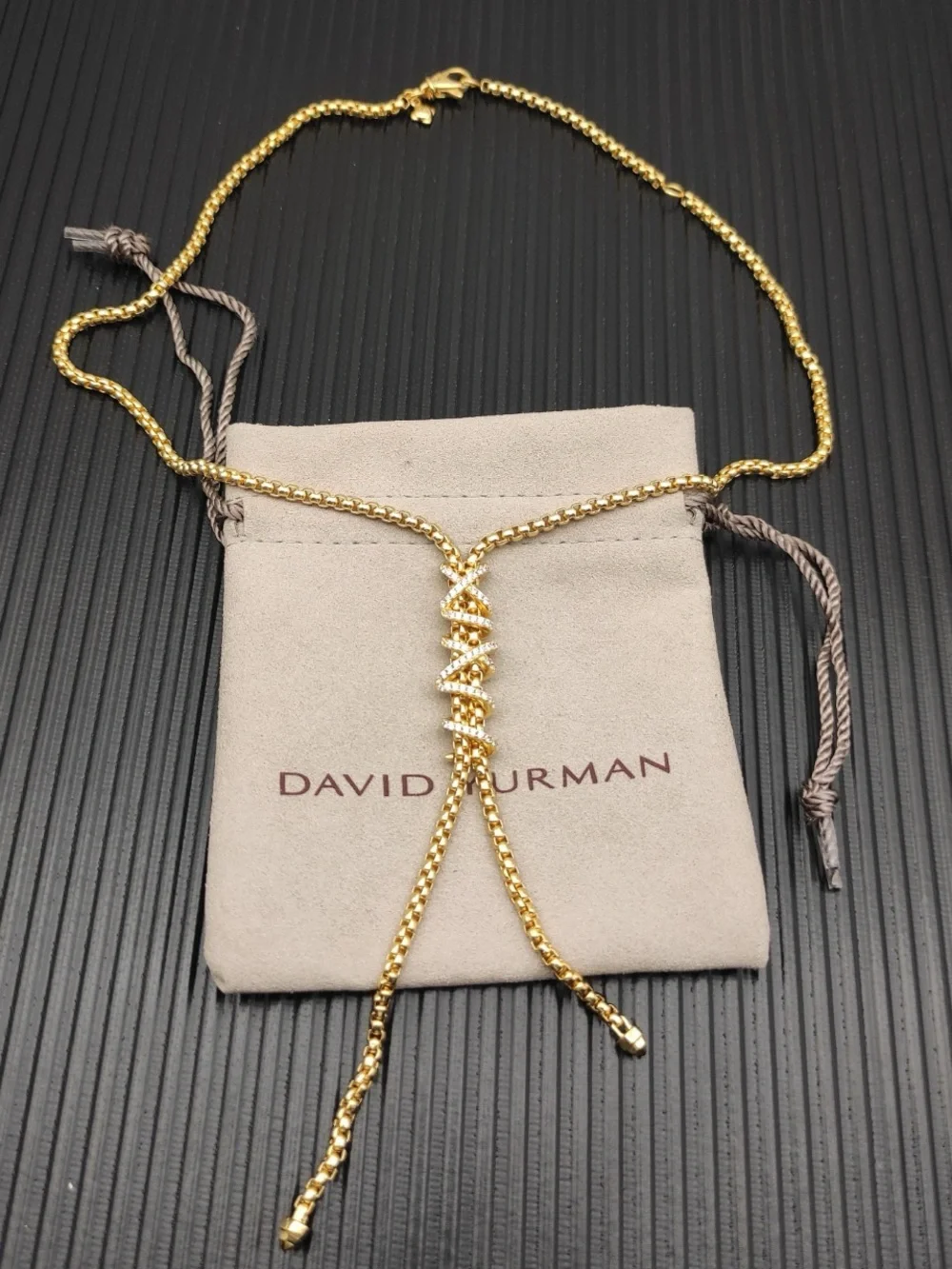 David Yurman Gold-Tone Adjustable Lariat Necklace -